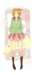  bad_id bad_pixiv_id breasts brown_eyes brown_hair female genderswap_(mtf) hanamura_yousuke headphones hip_focus hood hoodie krrend legs o_o persona persona_4 rule_63 short_hair skirt solo standing 