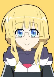  adele_balfetto blonde_hair blue_eyes bodysuit female female glasses kyoukai_senjou_no_horizon kyoukaisenjou_no_horizon smile solo 