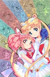  6+girls aino_minako back_bow bishoujo_senshi_sailor_moon bishoujo_senshi_sailor_moon_supers blonde_hair blue_eyes blue_sailor_collar bow brooch chibi_usa choker commentary cone_hair_bun double_bun earrings elbow_gloves gloves hair_bun heart heart_brooch heart_choker hino_rei holding_hands interlocked_fingers itou_ikuko_(style) jewelry juby jupiter_symbol kaiou_michiru kino_makoto long_hair looking_at_viewer magical_girl mars_symbol meiou_setsuna mercury_symbol mizuno_ami multicolored_clothes multicolored_skirt multiple_girls neptune_symbol official_style pink_hair pink_sailor_collar pluto_symbol red_bow red_eyes sailor_chibi_moon sailor_collar sailor_jupiter sailor_mars sailor_mercury sailor_moon sailor_neptune sailor_pluto sailor_saturn sailor_senshi sailor_senshi_uniform sailor_uranus sailor_venus saturn_symbol short_hair skirt smile super_sailor_chibi_moon super_sailor_moon ten&#039;ou_haruka tiara tomoe_hotaru tsukino_usagi twintails uranus_symbol venus_symbol watermark web_address white_gloves yellow_choker 