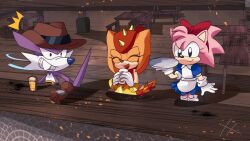  anthro belt beverage big_fangs big_teeth black_eyes black_nose blue_nose bow_ribbon brown_belt brown_body brown_clothing brown_gloves brown_handwear brown_hat brown_headwear brown_nose brown_scales brown_tail cheek_tuft classic_amy_rose classic_sonic_(universe) closed_eyes closed_smile clothed clothing countershading cowboy_hat dipodid eulipotyphlan eyelashes facial_tuft fang_the_hunter fangs female fur girdled_lizard glistening glistening_eyes gloves group hair handwear hat head_tuft headgear headwear hedgehog hi_res jerboa lizard long_ears long_tail male mammal mouth_closed multicolored_body multicolored_fur open_mouth open_smile orange_body orange_scales orange_tail pink_body pink_fur pink_hair pink_quills plus2sf pointy_nose purple_body purple_ears purple_fur purple_tail red_ribbon reptile rodent scales scalie sega smile sonic_the_hedgehog_(series) spikes spikes_(anatomy) sungazer_(lizard) tail tan_body tan_countershading tan_skin teeth trio trip_the_sungazer tuft two_tone_body two_tone_fur two_tone_tail waiter white_body white_countershading white_fur yellow_spikes 