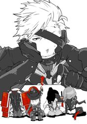  4boys bad_id bad_pixiv_id chibi commentary_request cyborg disembodied_hand eyepatch female hf_murasama koryuu_(gackter10) metal_gear_(series) metal_gear_rising:_revengeance mistral_(metal_gear_rising) monsoon_(metal_gear_rising) multiple_boys paint.net_(medium) poking raiden_(metal_gear) samuel_rodrigues sundowner_(metal_gear_rising) 