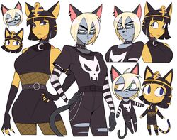  absurd_res alternative_fashion animal_crossing ankha_(animal_crossing) anthro belt biped bottomwear breasts choker clothed clothing domestic_cat duo ear_piercing eyewear felid feline felis female fully_clothed fur furgonomics glasses goth grey_body grey_fur heterochromia hi_res idolomantises jewelry looking_at_viewer male mammal medium_breasts necklace nintendo pants piercing raymond_(animal_crossing) shirt skirt tail tail_through_skirt topwear torn_bottomwear torn_clothing torn_pants yellow_body yellow_fur 