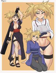  1girls 2023 adult age_progression aged_up big_breasts blonde_hair boruto:_naruto_next_generations breasts cleavage crop_top crossed_arms feet female female_only fishnets growing hyyun kimono kimono_lift kneeling kunoichi lifted_by_self mature mature_female milf naruto naruto:_the_last naruto_(series) naruto_shippuden ninja no_bra orange_and_white_backround panties panties_under_pantyhose pantyhose partially_clothed quad_tails sandals seiza shirt smile solo solo_focus take_your_pick teal_eyes teenager temari thigh_gap tomboy tsundere twintails vest voluptuous young_adult 