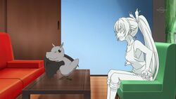  animated animated anime_screenshot bat_wings coffee_table couch cuune_(nyaruko-san) female haiyore!_nyaruko-san heart imageboard_desourced long_hair lowres non-web_source o_o one_eye_closed ponytail shantak_(nyaruko-san) table tank_top turn_pale tv_tokyo white_theme wiggling wings 