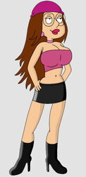  big_breasts breasts family_guy fatandboobies glasses hair high_heels long_hair meg_griffin multiverse_meg 