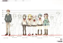  3boys 6+girls akemi_homura aoki_ume black_hair black_pantyhose black_socks blonde_hair blue_eyes blue_hair boots brother_and_sister brown_hair concept_art copyright_name creature everyone family father_and_daughter father_and_son glasses hair_ornament hair_ribbon hairband hairclip height_chart height_difference highres husband_and_wife kamijou_kyousuke kaname_junko kaname_madoka kaname_tatsuya kaname_tomohisa kyuubee lineup long_hair looking_at_viewer mahou_shoujo_madoka_magica mahou_shoujo_madoka_magica_(anime) miki_sayaka mitakihara_school_uniform mother_and_daughter mother_and_son multiple_boys multiple_girls official_art pantyhose pink_eyes pink_hair ponytail purple_eyes red_eyes red_hair reference_sheet ribbon sakura_kyoko sandals saotome_kazuko school_uniform shirt shizuki_hitomi shoes short_hair shorts siblings skirt smile socks source_request thighhighs tomoe_mami translated twintails white_legwear yellow_eyes 