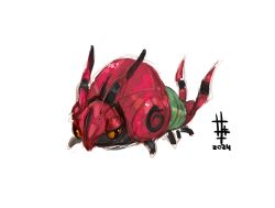  absurd_res arthropod chibi chonk drawing feral generation5 generation5pokemon generation_5_pokemon glistening hi_res horn mrlamanstin nintendo pokemon pokemon_(species) scolipede solo venipede 