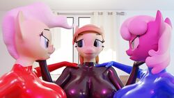  16:9 3d_(artwork) absurd_res anthro anthrofied bed bedroom bedroom_eyes black_latex blue_latex cheerilee_(mlp) clothing cream_heart_(mlp) digital_media_(artwork) dominant dominant_female dominatrix equid equine evil_look female female/female friendship_is_magic furniture gloves group handwear hasbro hi_res horse insany3d latex latex_clothing latex_gloves latex_handwear latex_skinsuit mammal mature_female mayor_mare_(mlp) my_little_pony narrowed_eyes red_latex rubber_clothing seductive skinsuit submissive submissive_female tight_clothing trio widescreen 