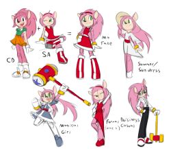  amy_rose anthro clothed clothing costume dress eulipotyphlan female fur green_eyes hair hammer hat headgear headwear hedgehog long_hair magical_girl_outfit mammal pink_body pink_fur pink_hair reakuthecrate sega solo sonic_the_hedgehog_(series) sun_hat sundress tools 