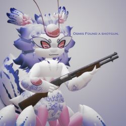  3d_(artwork) 3d_modeling animal_humanoid anthro arachnid arachnid_humanoid arthropod arthropod_abdomen arthropod_humanoid digital_media_(artwork) female gun hi_res holding_object holding_weapon humanoid insects multi_limb norifierl osmis_(norifierl) paint_3d_(artwork) ranged_weapon shotgun solo spider spider_humanoid weapon 