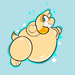  air_inflation anthro balloon canid canine canis domestic_dog hi_res inanimate_transformation inflatable inflation male mammal permanent_smile sleepyly smile solo transformation 