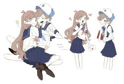  +_+ 1boy 2024 :3 ahoge baseball_cap blue_hat blue_neckerchief blue_sailor_collar blue_skirt blush brother_and_sister brown_eyes brown_footwear brown_hair covering_face crossdressing dated embarrassed female gravity_falls gravity_falls:_lost_legends hairband hand_on_own_face hand_to_own_mouth hat heart hug izm_ovo long_hair looking_at_viewer looking_back midriff_peek neckerchief pink_hairband pink_neckerchief pleated_skirt sailor_collar sailor_shirt school_uniform serafuku shirt shoes short_hair short_sleeves siblings sideways_glance sitting skirt smug socks tree_print turning_head twins wavy_hair wavy_mouth white_serafuku white_shirt white_socks yokozuwari 