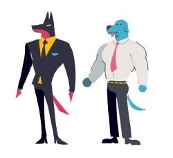  2024 anthro biped black_body black_eyes black_fur blep blue_body blue_fur canid canine canis domestic_dog fur jackal looking_at_viewer male mammal muscular muscular_anthro muscular_male papyuuno red_body red_fur solo standing tongue tongue_out 