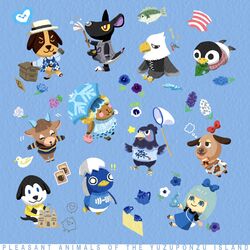  ! !! 1other 5boys 6+girls acorn animal_crossing apollo_(animal_crossing) aurora_(animal_crossing) bag bass_(fish) bea_(animal_crossing) beehive bird bird_boy bird_girl black_eyes blue_background blue_bow blue_dress blue_eyes blue_flower blue_horns blue_sweater_vest blue_umbrella blush_stickers book bow butch_(animal_crossing) butterfly_net clock closed_eyes cup dog_boy dog_girl dress duck eggshell_hat english_text fish flower food furry furry_female furry_male goat_girl goat_horns hairbow hammer hand_net heart highres holding holding_bag holding_book holding_butterfly_net holding_leaf holding_umbrella holding_watering_can horns kangaroo_girl ken_(animal_crossing) key leaf mathilda_(animal_crossing) multiple_boys multiple_girls pashmina_(animal_crossing) popsicle purple_flower rainbow_sweater red_bow red_eyes roald_(animal_crossing) sand_castle sand_sculpture sheep_girl sheep_horns shirt spoken_heart striped_clothes striped_shirt striped_sweater sweater sweater_vest teacup teapot thought_bubble umbrella villager_(animal_crossing) walker_(animal_crossing) watering_can wendy_(animal_crossing) white_flower yuzuponzu 