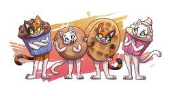  16:9 anthro arthur_cakerson candy chocolate chocolate_chip_muffin chocolate_chip_muffin_costume chocolate_chips clothing costume cupcake cupcake_costume deadyoung7 dessert domestic_cat elizabeth_cakerson felid feline felis female food food_costume group hi_res male mammal mandy_cakerson muffin muffin_costume pancake pancake_costume timothy_cakerson waffle waffle_costume widescreen 