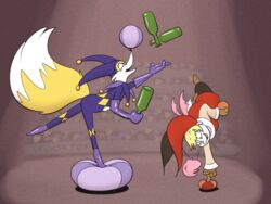  4:3 after_transformation antennae_(anatomy) canid canine erakir erakir_(character) fox ivalician_moogle jester khloe_prower mammal pom_antennae tail transformation trevor-fox wings 