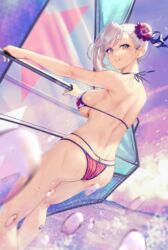  american_flag american_flag_bikini american_flag_print ass asymmetrical_hair back bikini blue_eyes boat breasts bun_cover fate/grand_order fate_(series) feet_out_of_frame female flag_print from_behind hair_bun hair_ribbon halterneck hanging_on highres horizon large_breasts leaning_back looking_back miyamoto_musashi_(fate) miyamoto_musashi_(swimsuit_berserker)_(fate) miyamoto_musashi_(swimsuit_berserker)_(second_ascension)_(fate) ocean outdoors outstretched_arms pink_hair print_bikini ribbon sailing sideboob single_hair_bun single_hair_intake sky smile solar_(happymonk) solo splashing spray sunset swimsuit teeth water water_drop watercraft windsurfing 