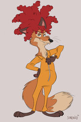  2020 anthro anthrofied canid canine clothing fox hi_res male mammal side sideshow_bob smile smirk solo starskitty the_simpsons 