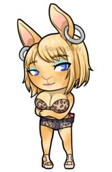  alpha_channel alternate_species alternative_fashion animal_print anthro anthrofied artist_name big_breasts blonde_hair blue_eyes bottomwear breasts chibi cigarette_box cleavage clothed clothing crossed_arms ear_piercing ear_ring eyeshadow female footwear fur gyaru hair huniepop j-fashion jessie_maye lagomorph leopard_print leporid lipstick long_ears looking_at_viewer makeup mammal mature_female multicolored_body multicolored_fur orange_body orange_fur piercing plantigrade rabbit ring_piercing shoes short_hair shorts simple_background smile solo squishysissy topwear torn_clothing transparent_background tsuyome tube_top watermark y2k_(fashion) yellow_body yellow_fur 