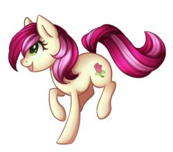  alpha_channel cutie_mark equid equine eyelashes female feral friendship_is_magic fur green_eyes hair hasbro hooves horse mammal my_little_pony open_mouth pink_hair pony red_hair rose_(mlp) silentwulv simple_background solo tan_body tan_fur tongue 