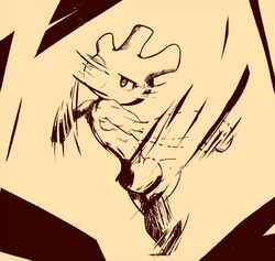  2011 athletic athletic_male beeboi digital_drawing_(artwork) digital_media_(artwork) generation_2_pokemon looking_back male monochrome motion_lines movement nintendo not_furry pokemon pokemon_(species) serious simple_background solo tan_background tyrogue 