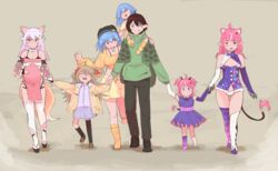  1boy 6+girls annytf bao_(vtuber) camila_(vtuber) couple cute father father_and_child female happy harem holding_hands if_they_mated male married_couple milf mother mother_and_child multiple_girls neuro-sama no_sex otjareniy parent_and_child pregnant smiling vedal987 virtual_youtuber vtuber wholesome 