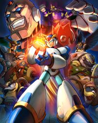  6+boys absurdres android arm_cannon armor armored_armadillo_(mega_man) aura bald blonde_hair boomer_kuwanger_(mega_man) chill_penguin_(mega_man) clenched_teeth closed_mouth dark_aura fangs fighting_stance first_armor_x_(mega_man) flame_mammoth_(mega_man) forehead_jewel gloves glowing green_eyes grin helmet highres horns hoshi_mikan launch_octopus_(mega_man) long_hair male_focus mega_man_(series) mega_man_x1 mega_man_x_(series) multiple_boys open_mouth ponytail robot serious sigma_(mega_man) smile spark_mandrill_(mega_man) sting_chameleon_(mega_man) storm_eagle_(mega_man) sword teeth tongue very_long_hair vile_(mega_man) weapon white_gloves wings x_(mega_man) zero_(mega_man) 