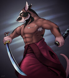  2020 abs anthro armpit_hair biceps body_fur body_hair clothed clothing corrsk facial_hair goatee hi_res male mammal master_splinter mature_anthro mature_male melee_weapon murid murine muscular muscular_anthro muscular_male obliques pecs rat robe rodent solo sword teenage_mutant_ninja_turtles teenage_mutant_ninja_turtles_(2012) topless triceps weapon 