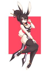  2022 accessory anklet anthro asian_clothing bangs bare_shoulders bent_arm biped black_body black_clothing black_ears black_fur black_hair black_legwear black_nose black_obi black_stockings black_thigh_highs black_tuft bracelet breasts circe_ciri cleavage clothed clothed_anthro clothed_female clothing dress ears_up east_asian_clothing english_description extended_arm eyelashes feet female female_anthro fluffy fluffy_tail footwear full-length_portrait fur garter_straps geometric_background hair hair_accessory hair_between_eyes hair_bun hair_sticks hi_res honowyn japanese_clothing jewelry lagomorph legwear leporid long_bangs long_ears long_hair mammal monotone_accessory monotone_arms monotone_body monotone_breasts monotone_face monotone_fur monotone_hair monotone_hair_accessory monotone_hands monotone_inner_ear monotone_tail mouth_closed multicolored_clothing multicolored_dress necklace obi obijime open_hands pelvic_curtain portrait pupils rabbit raised_hand raised_tail red_eyes rope rope_necklace scut_tail short_tail simple_background sleeveless sleeveless_clothing sleeveless_dress sleeveless_topwear slit_dress smaller_version_at_source solo split_dress stirrup_legwear stirrup_stockings stockings straight_arm tail thick_thighs thigh_highs toeless_footwear toes tuft two_tone_clothing two_tone_dress unavailable_at_source white_arms white_body white_breasts white_clothing white_face white_fingers white_fur white_hands white_head white_inner_ear white_pupils white_tail white_toes white_tuft 