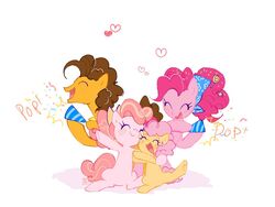  2019 blush brown_hair cheese_sandwich_(mlp) closed_eyes cutie_png earth_pony equid equine family father_(lore) female feral friendship_is_magic fur group hair happy hasbro heart_symbol holding_object horse hug husband_and_wife li&#039;l_cheese_(mlp) lolicon male mammal married_couple mother_(lore) mother_and_father_(lore) my_little_pony open_mouth open_smile parent_(lore) party_popper pink_body pink_fur pink_hair pinkie_pie_(mlp) pony simple_background sitting smile white_background yellow_body yellow_fur young 