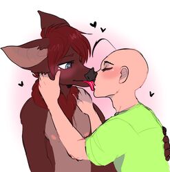  2018 anthro baldi baldi&#039;s_basics_in_education_and_learning bat blush digital_media_(artwork) duo hair heart_symbol human human_on_anthro interspecies kissing male male/male mammal mourn_the_buck simple_background tongue 