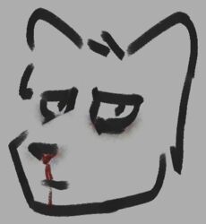  anthro asphalt_(artist) black_eye_(injury) blood bodily_fluids bruised canid canine canis domestic_dog headshot_portrait isaac_(asphalt) looking_at_viewer low_res male mammal nosebleed portrait sad solo wounded 