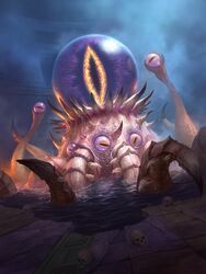  c&#039;thun claws eldritch_abomination fog hearthstone james_ryman monster no_humans official_art one-eyed partially_submerged skull slit_pupils tentacle warcraft world_of_warcraft 