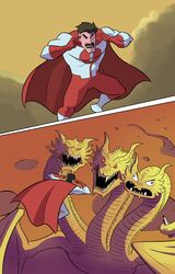  a3dnazrigar alien argument cape clothed clothing cloud derp_eyes european_mythology fangs godzilla_(series) gold_scales greek_mythology group hi_res horn hydra image_comics invincible_(comics) invincible_(tv_series) kaiju kevin_(godzilla) king_ghidorah male marker membrane_(anatomy) membranous_wings multi_head mythology nolan_grayson omni-man outside red_eyes scales sharp_teeth sky teeth think_mark_think! toho viltrumite winged_arms wings 