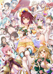  6+boys 6+girls :d ;) ;d alt_(ctrldel) animal_ears atelier_(series) atelier_sophie bare_shoulders beard black_gloves black_hair black_jacket black_ribbon blonde_hair blue_hair blunt_bangs blush book braid braided_bangs breasts brown_eyes brown_hair cleavage collarbone cone_hair_bun corneria_(atelier) dalachi_(headdress) elise_phulie everyone facial_hair flower french_braid frilled_legwear frills fritz_weissberg glasses gloves green_eyes green_headwear green_jacket hair_between_eyes hair_bun hair_ornament hairband harol_simens hat hat_flower highres holding holding_book holding_sword holding_weapon horst_basler jacket japanese_clothes jewelry julio_sebal_leidenschaft kimono kneeling large_breasts leon_(atelier) logix_ficsario long_hair long_sleeves looking_at_viewer maid_headdress marguerite_behlmer medium_breasts medium_hair midriff monika_ellmenreich monocle multiple_boys multiple_girls navel neck_ribbon necklace off-shoulder_shirt off_shoulder official_alternate_costume one_eye_closed open_clothes open_jacket open_mouth orange_eyes orange_hair oskar_behlmer pamela_ibiss parted_bangs pink_eyes pink_hair plachta purple_eyes purple_flower purple_hair purple_kimono purple_rose rabbit_ears red_eyes red_flower red_hair red_hairband red_rose ribbon rose shirt short_hair shorts side_ponytail sidelocks sitting sleeves_past_wrists small_breasts smile sophie_neuenmuller sword tess_heitzmann thighhighs underbust wariza weapon white_headdress white_legwear yellow_headwear yellow_shorts 