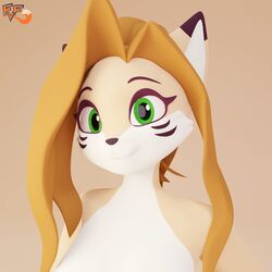  1:1 3d_(artwork) anthro blender_(artwork) breasts canid canine canis digital_media_(artwork) elisabeth_(eipril) female fox foxdee_foxtail fur hi_res male mammal multicolored_body multicolored_fur nude orange_body orange_fur solo two_tone_body two_tone_fur white_body white_fur 