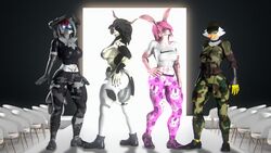  3d_(artwork) abs absurd_res accipitrid accipitriform anthro avian bird bird_(petruz) bovid bovine canid canine canis cattle cattle_(petruz) catwalk clothing cow_(petruz) digital_media_(artwork) eagle fashion_show female glowing glowing_eyes group hi_res horn lagomorph leggings legwear leporid ludexus mammal petruz_(copyright) rabbit source_filmmaker_(artwork) thick_thighs visash_(ludexus) wolf zafy_takada_(ludexus) 