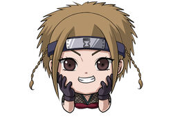  big_hair black_gloves blue_headband braid breasts brown_hair chibi collarbone female fishnets forehead_protector gloves grin hands_on_own_cheeks hands_on_own_face headband medium_hair mujirusimikan naruto naruto_(series) naruto_shippuuden ninja ponytail purple_eyes sen_(naruto) short_sleeves sidelocks simple_background small_breasts smile solo sunagakure_symbol teeth twin_braids upper_body v-shaped_eyebrows white_background wide_ponytail 