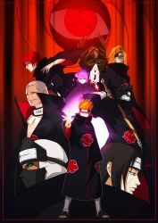  akatsuki_(naruto) black_hair blonde_hair deidara forehead_protector geen_eyes green_eyes hidan highres hoshigaki_kisame kakuzu konan naruto naruto_shippuuden orange_hair pain_(naruto) purple_hair red_eyes red_hair s.n.x sasori uchiha_itachi white_hair zetsu 