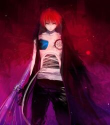  hebi male male_focus naruto naruto_shippuuden red_eyes red_hair sasori short_hair solo standing 