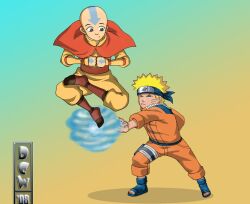  aang avatar_the_last_airbender crossover naruto rasengan uzumaki_naruto 