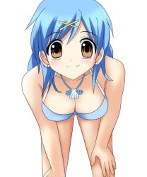  bikini blue_hair brown_eyes houshou_hanon jewelry mermaid_melody_pichi_pichi_pitch short_hair swimsuit 