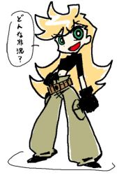  blonde_hair cosplay female kim_possible kimberly_ann_possible kimberly_ann_possible_(cosplay) lowres ogasawara_arisa panty_&amp;_stocking_with_garterbelt panty_(character) panty_(psg) seiyuu_connection seiyuu_joke solo translation_request 