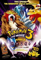  1boy charizard entei game_freak lolicon nintendo official_art pichu pikachu pokemon poster satoshi_(pokemon) unown 