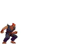  akuma animated animated capcom dougi gi gouki lowres male male_focus sandals shoryuken shouryuuken street_fighter topknot uppercut 