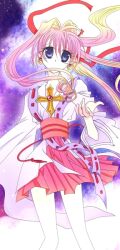  blue_eyes female japanese_clothes kaitou_jeanne kamikaze_kaitou_jeanne kusakabe_maron multicolored_hair skirt 