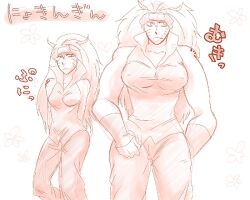  2girls bare_shoulders breasts ginkaku ginkaku_(naruto) kinkaku kinkaku_(naruto) large_breasts long_hair multiple_girls nagisa_(pixiv1903737) naruto naruto_shippuuden rule_63 siblings size_difference 