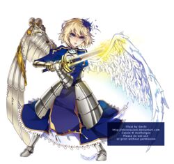  angel angel_wings armor artoria_pendragon_(fate) asymmetrical_wings bad_deviantart_id bad_id blonde_hair blue_eyes borrowed_character cassie_(acerailgun) cosplay cyborg dress excalibur_(fate/stay_night) fate/stay_night fate_(series) faulds feathered_wings feathers female flower full_body gauntlets glowing glowing_weapon gochi greaves hair_flower hair_ornament mechanical_arms mechanical_wings original saber_(fate) saber_(fate)_(cosplay) single_gauntlet single_mechanical_arm solo sword transparent_background weapon wings 