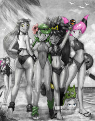  ass beach beast_boy bikini black_bikini breasts huge_ass iris_(pokemon) jinx mao_(pokemon) multiple_girls nintendo pokemon pokemon_(anime) pokemon_(game) pokemon_bw pokemon_champion pokemon_sm raven_(dc) starfire sunlight team_skull team_skull_grunt teen_titans terra_(dc) todd_l._milhouse 