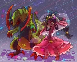  champion dark_skin epic haxorus iris_(pokemon) oasys pokemon pokemon_(game) pokemon_bw2 purple_hair sizma 